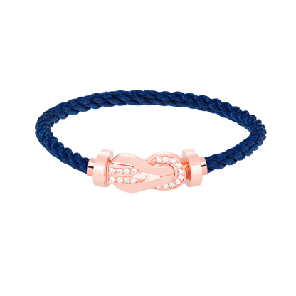 [BLUE TEARS]CHANCE LARGE 8 FIGURE BUCKLE HALF DIAMOND BRACELET ROSE GOLD