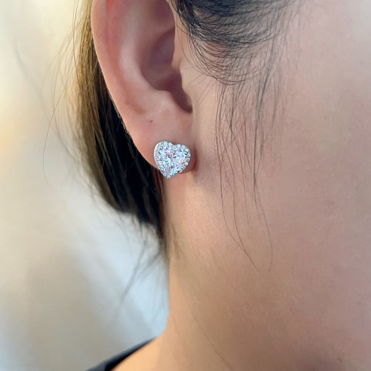 [Nova Jewelry]Sparkling Heart Shape Lover Earrings