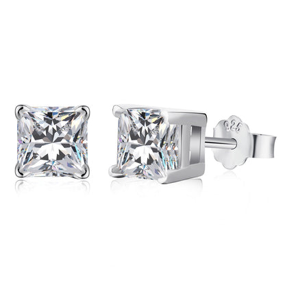 [Nova Jewelry]1.0 Carat Radiant Princess Cut Wedding Earrings