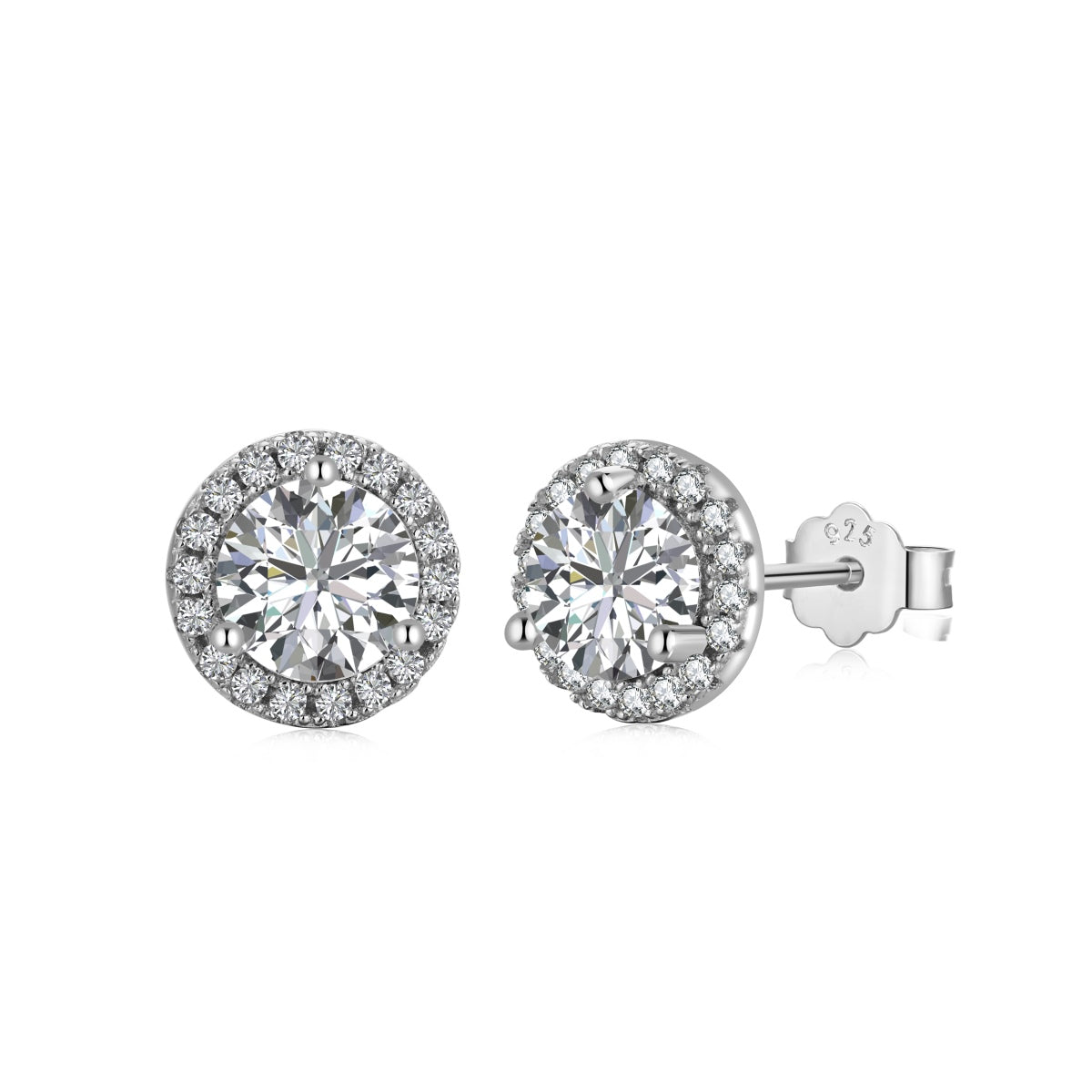 [Nova Jewelry]Classic Princess Round Shape Earrings