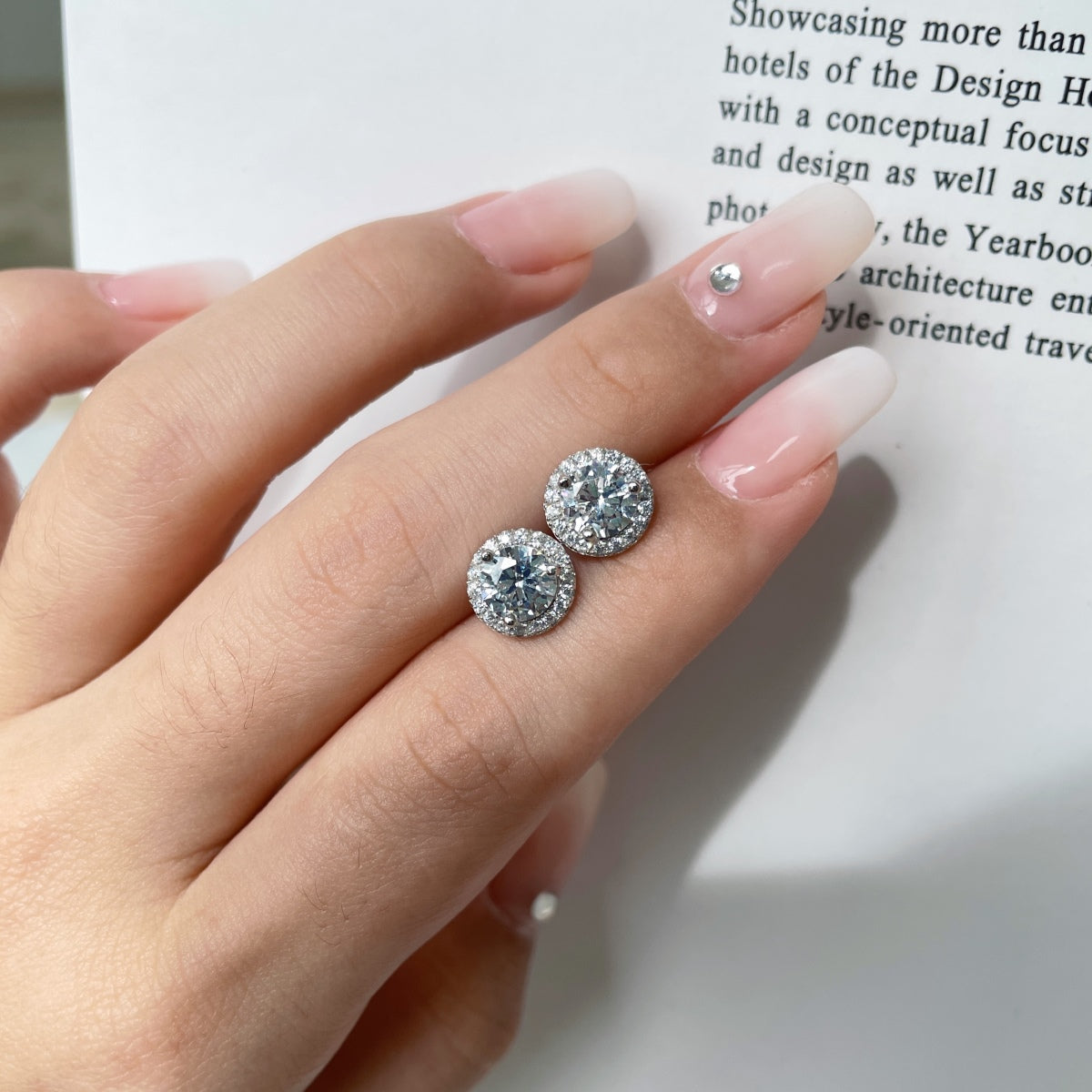 [Nova Jewelry]Classic Princess Round Shape Earrings