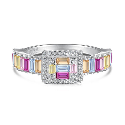 [Nova Jewelry]Exquisite Colorful Radiant Cut Party Ring