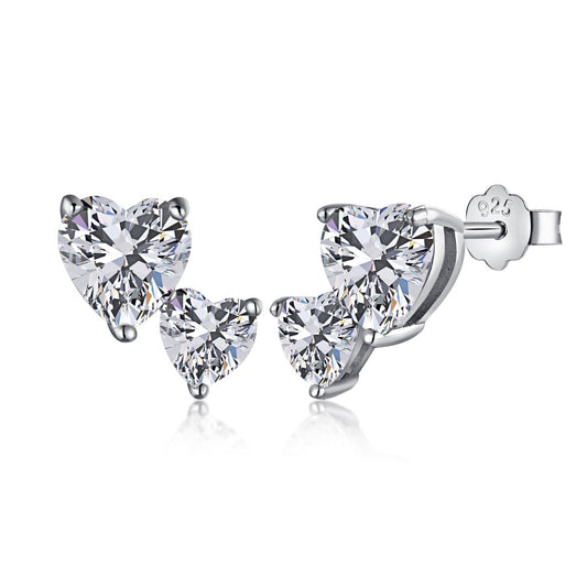 [Nova Jewelry]Double Heart-Shape Classic Princess Style Earrings