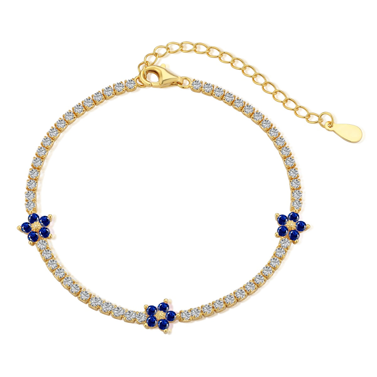 [Nova Jewelry]Sparkling Flower Shape Tennis Bracelet