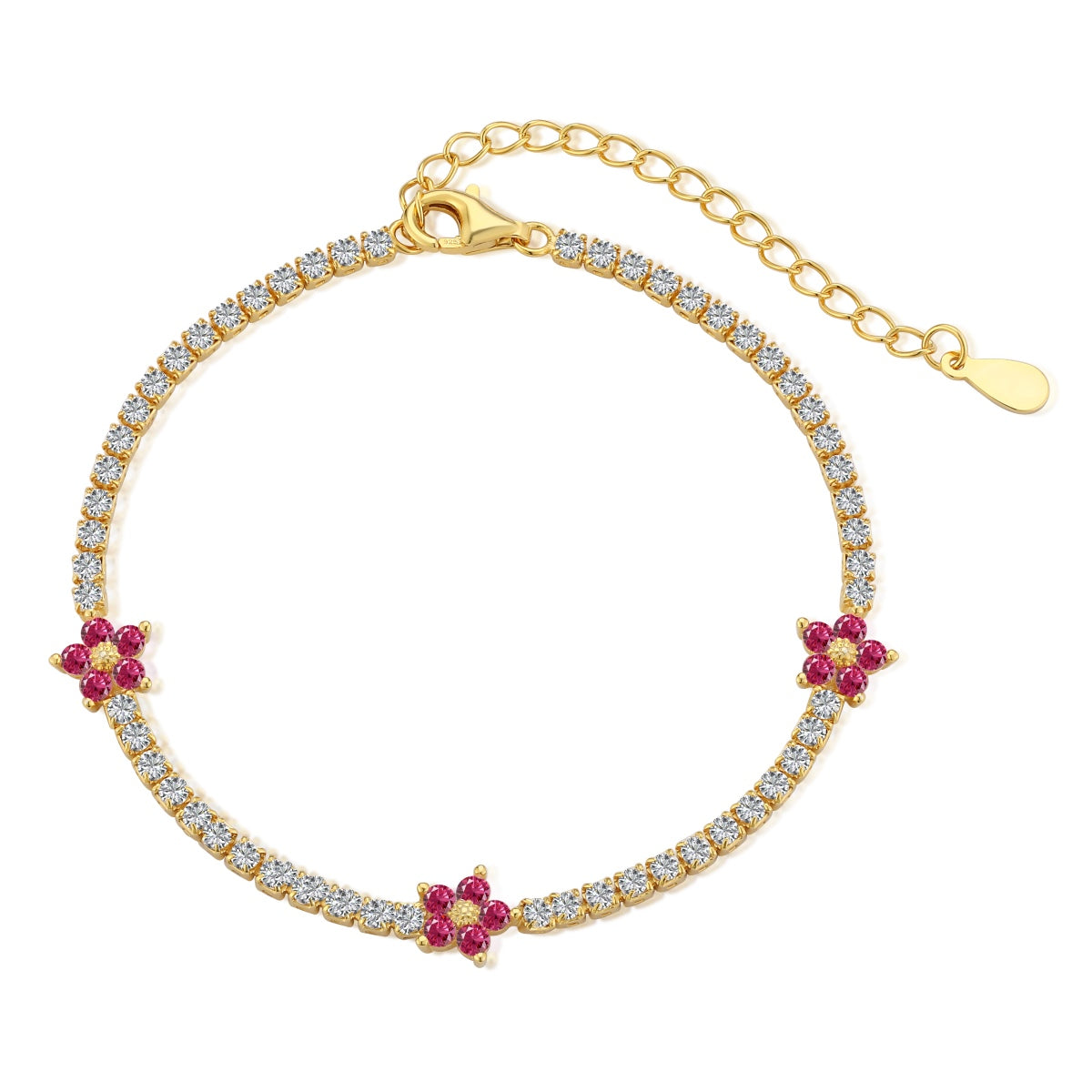 [Nova Jewelry]Sparkling Flower Shape Tennis Bracelet