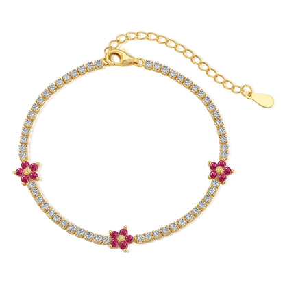 [Nova Jewelry]Sparkling Flower Shape Tennis Bracelet