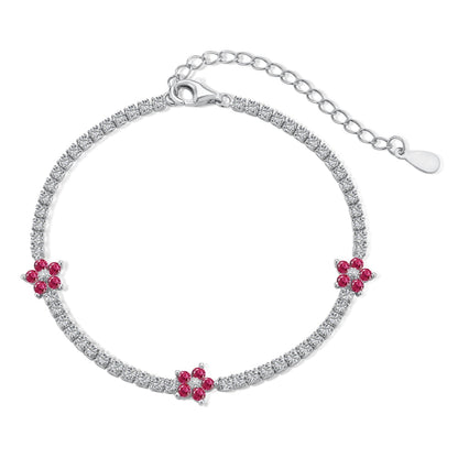 [Nova Jewelry]Sparkling Flower Shape Tennis Bracelet