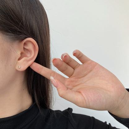 [Nova Jewelry]Sparkling Colorful Round Shape Earrings