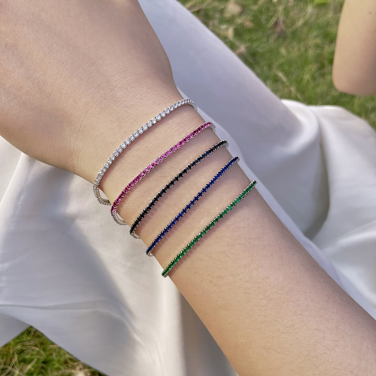 [Nova Jewelry]Radiant Colorful Round Cut Party Bracelet