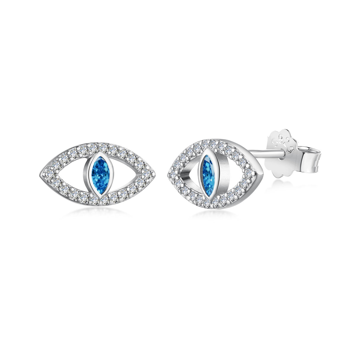 [Nova Jewelry]Blue Devil Eyes Hollow Stud Earrings