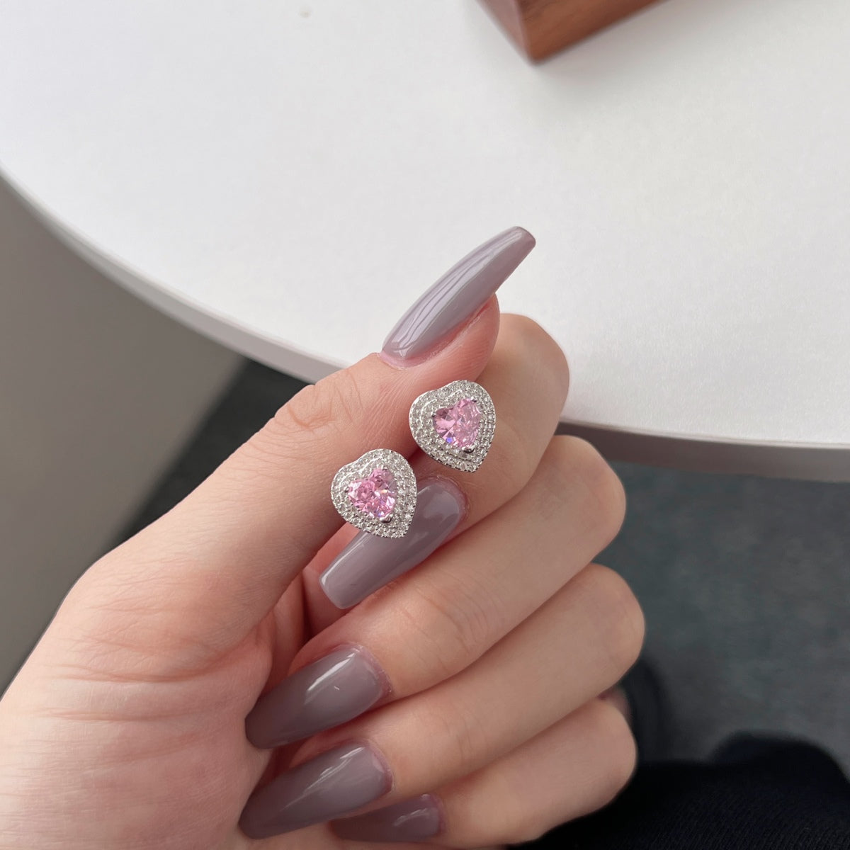 [Nova Jewelry]Dazzling Heart Shape Lover Earrings