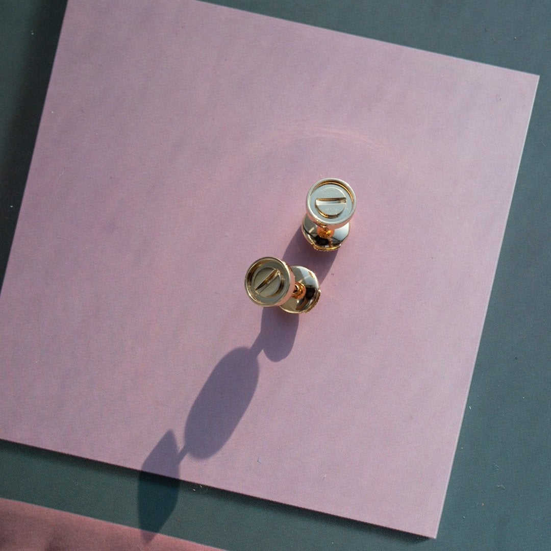 [BLUE TEARS]LOVE EARRINGS PINK GOLD 10MM