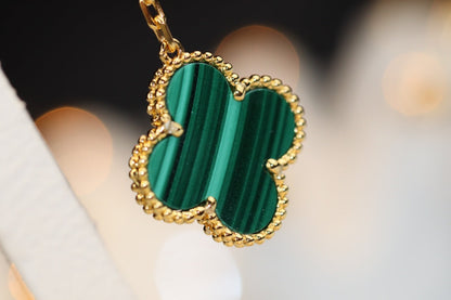 [BLUE TEARS]CLOVER EARRINGS GOLD MALACHITE DIAMOND 3 MOTIF