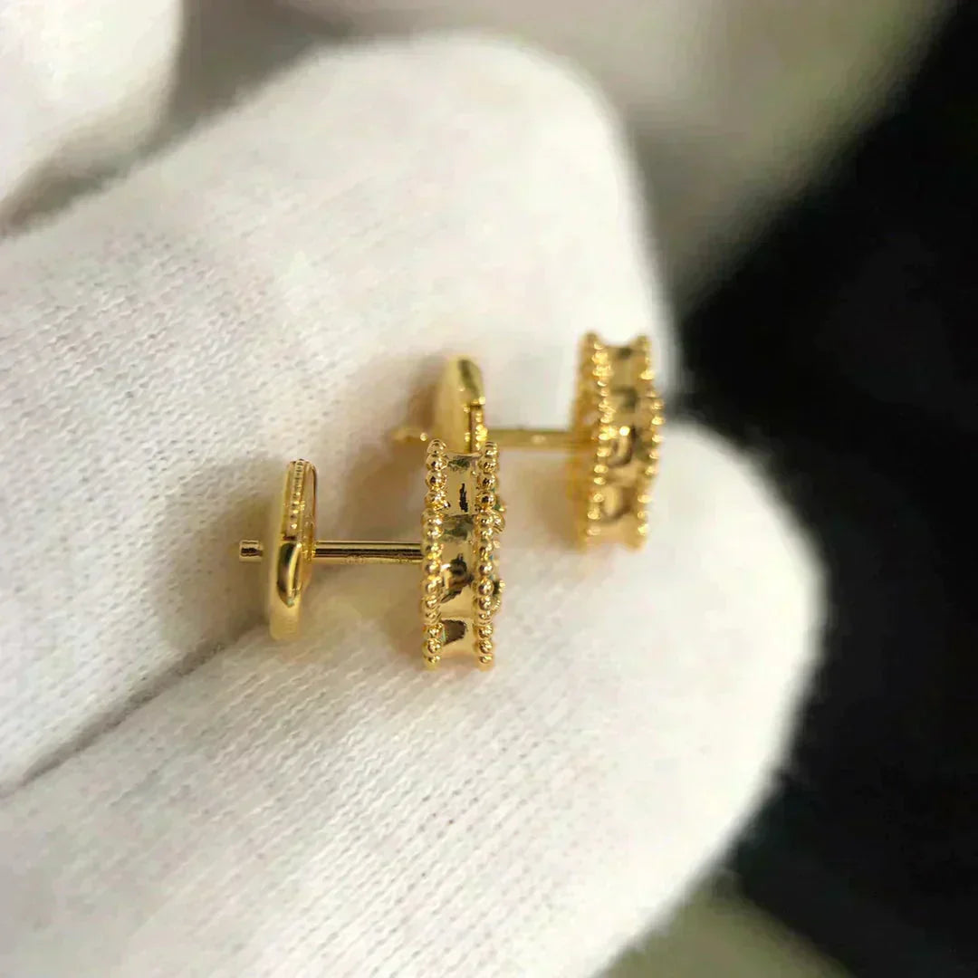 [BLUE TEARS]CLOVER MINI 9.5MM MALACHITE  EARRINGS