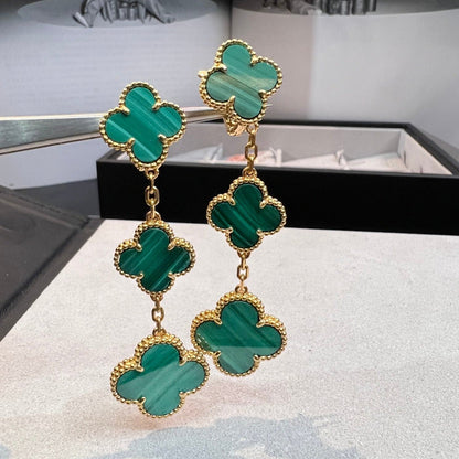 [BLUE TEARS]CLOVER MALACHITE 3 MOTIFS GOLD
