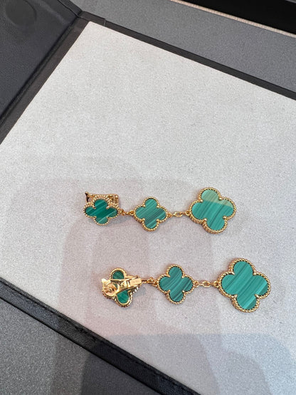 [BLUE TEARS]CLOVER MALACHITE 3 MOTIFS GOLD