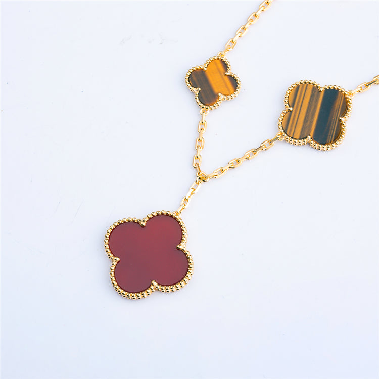 [BLUE TEARS]CLOVER BRACELET 5 MOTIFS CARNELIAN TIGER EYE