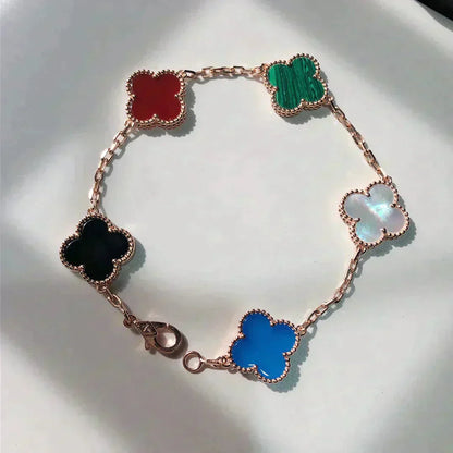 [BLUE TEARS]CLOVER 5 MOTIFS MULTICOLOR  BRACELET