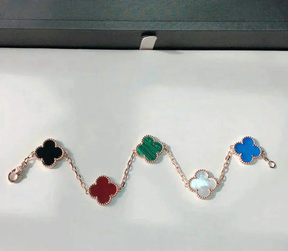 [BLUE TEARS]CLOVER 5 MOTIFS MULTICOLOR  BRACELET