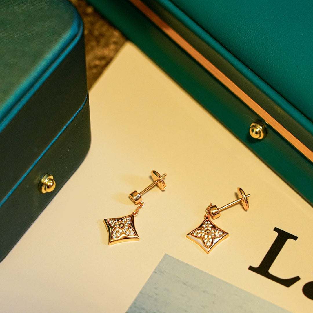 [BLUE TEARS]STAR DIAMONDS EARRINGS GOLD