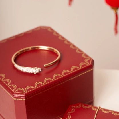 [BLUE TEARS]PANTHERE ROSE GOLD DIAMOND OPEN BRACELET