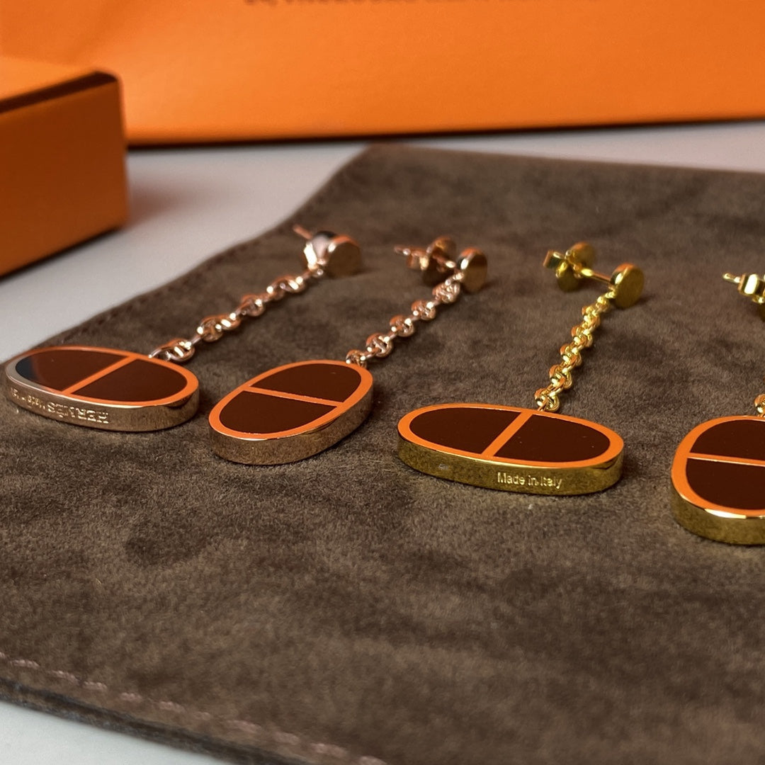 [BLUE TEARS]CHAINE VERSO BLACK CERAMIC EARRINGS