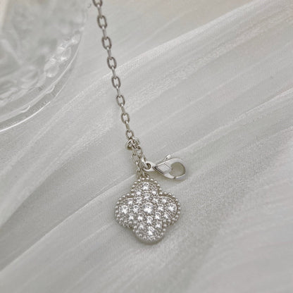 [BLUE TEARS]CLOVER 5 MOTIFS SILVER DIAMONDS NECKLACE