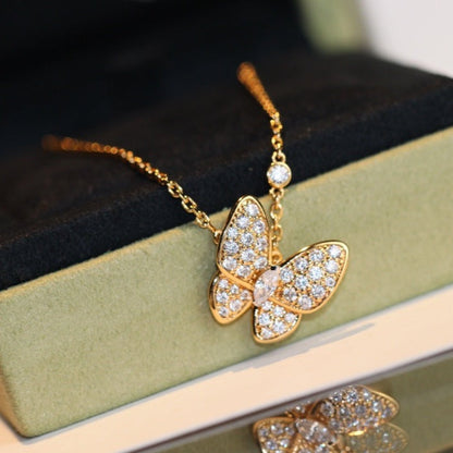 [BLUE TEARS]BUTTERFLY DIAMOND NECKLACE