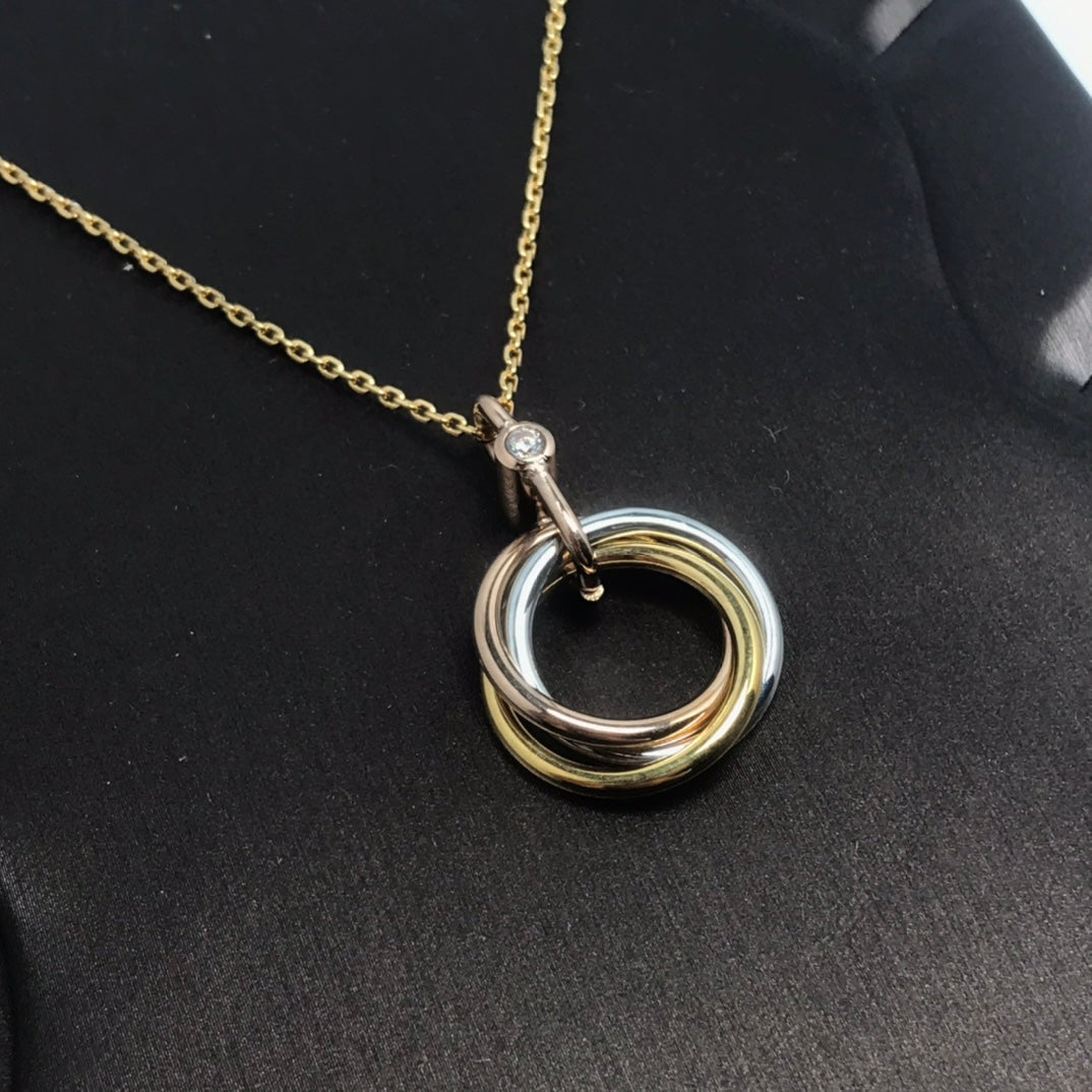 [BLUE TEARS]TRINITY SILVER GOLD PINK GOLD NECKLACE