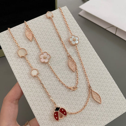 [BLUE TEARS]LUCKY SPRING 15 MOTIFS ROSE GOLD NECKLACE