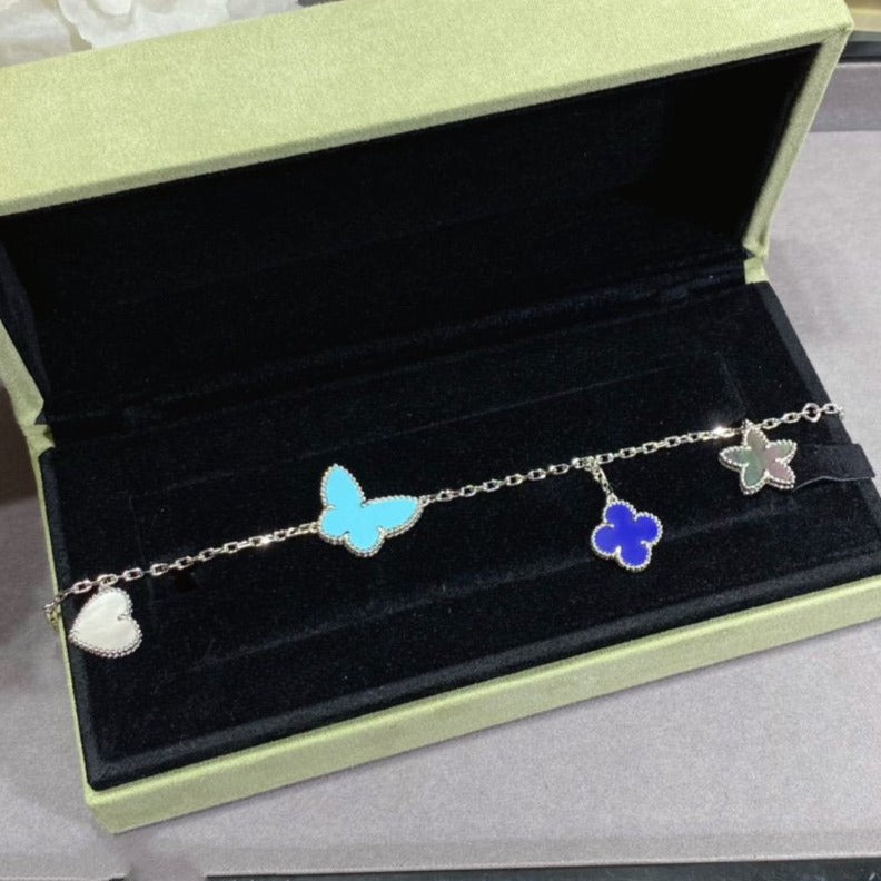 [BLUE TEARS]LUCKY SPRING SILVER BRACELET 4 MOTIF