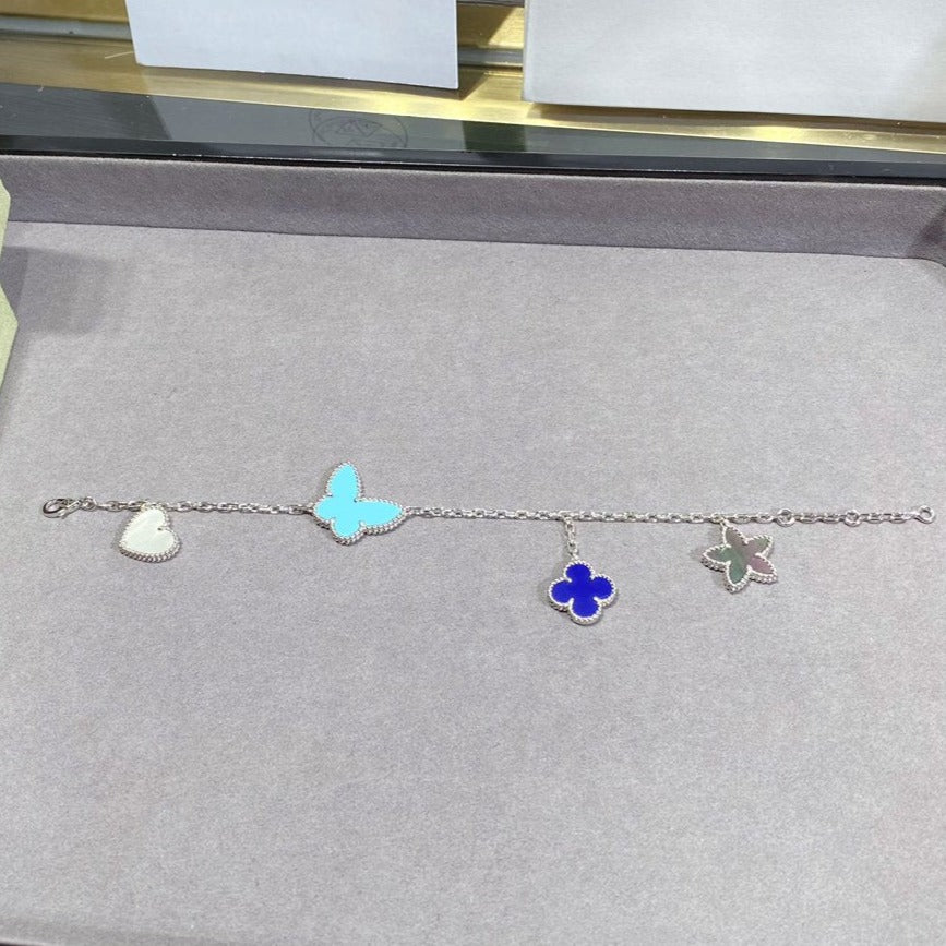 [BLUE TEARS]LUCKY SPRING SILVER BRACELET 4 MOTIF