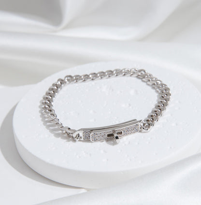 [BLUE TEARS]KELLY CHAIN SILVER DIAMOND BRACELET