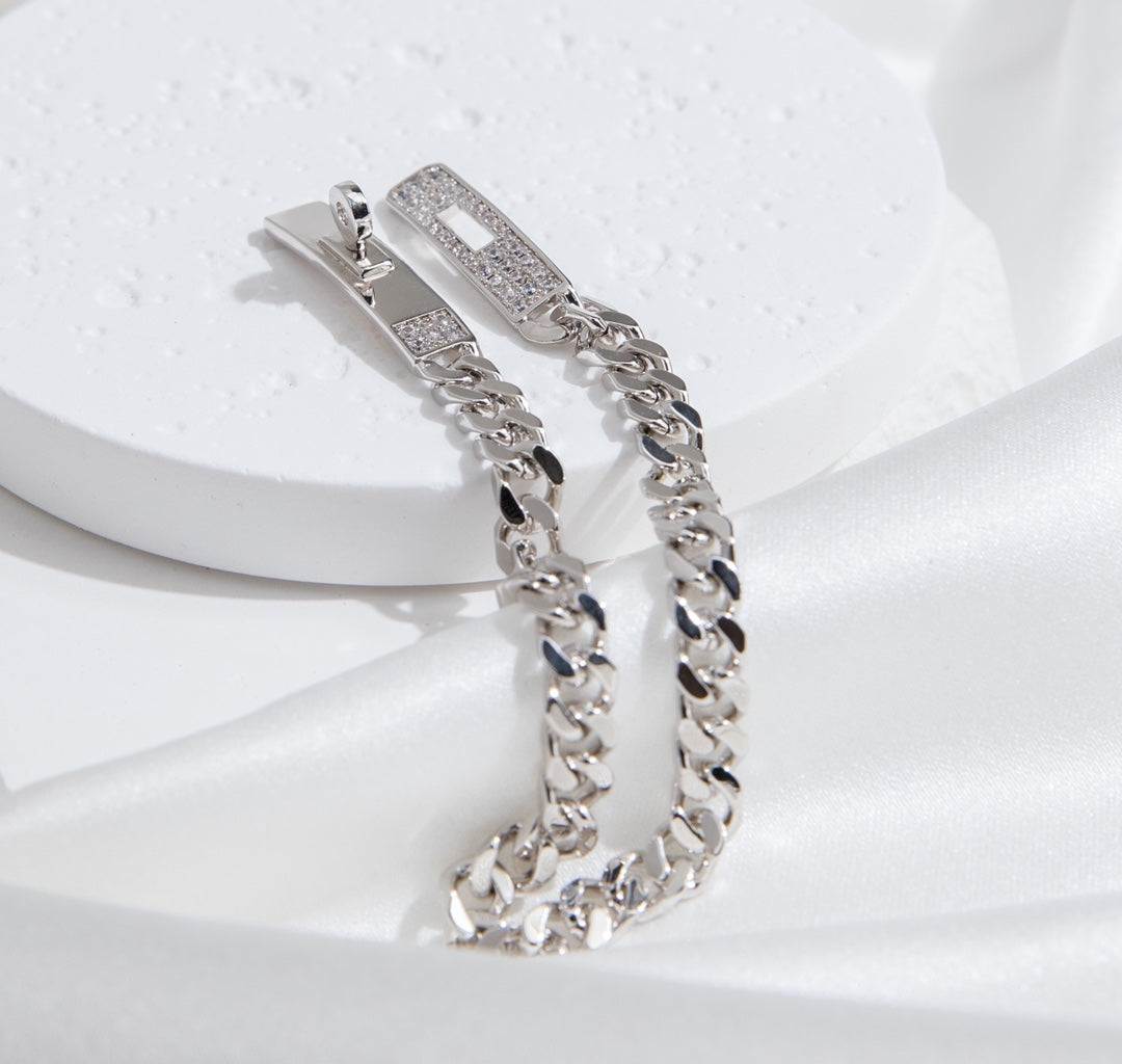 [BLUE TEARS]KELLY CHAIN SILVER DIAMOND BRACELET