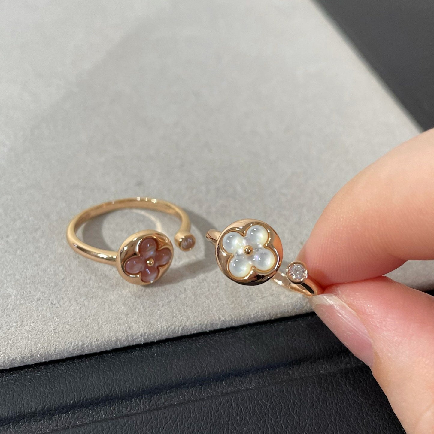 [BLUE TEARS]SUN 1 DIAMOND PINK MOP RING