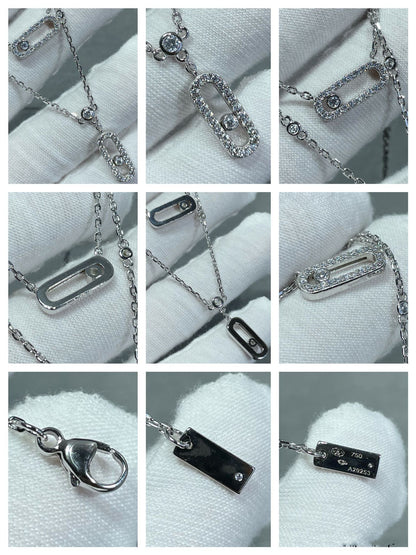 [Blue Tears Jewelry]MOVE 2 ROW DIAMOND NECKLACE