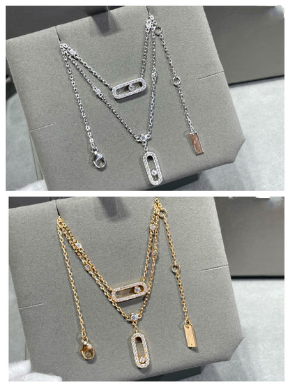 [Blue Tears Jewelry]MOVE 2 ROW DIAMOND NECKLACE