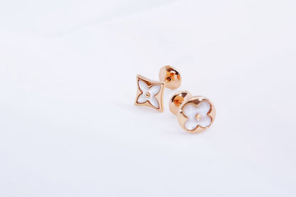 [BLUE TEARS]STAR AND SUN PINK GOLD MOP STUD EARRINGS