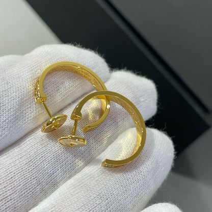 [BLUE TEARS]LOVE DIAMOND GOLD HOOP EARRINGS
