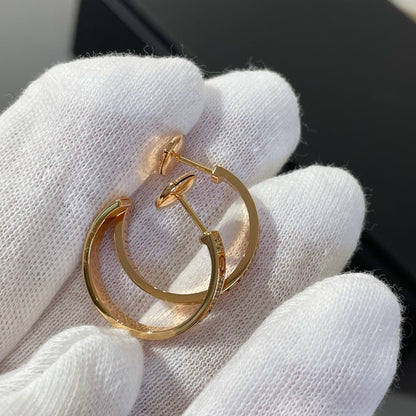 [BLUE TEARS]LOVE DIAMOND PINK GOLD HOOP EARRINGS