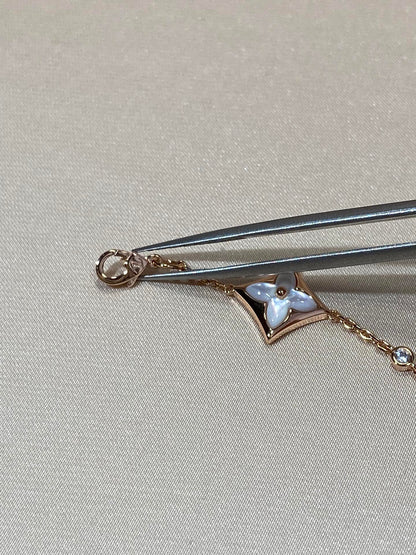 [BLUE TEARS]STAR 4 MOTIF MOP DIAMOND PINK GOLD BRACELET