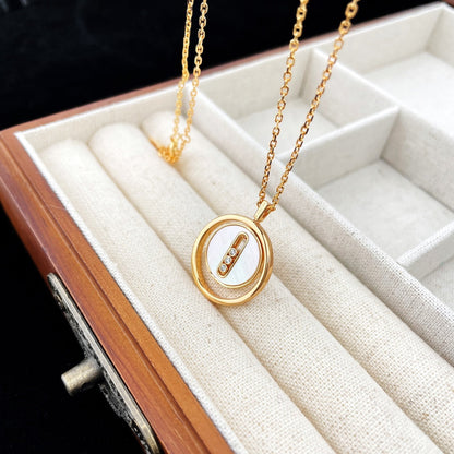 [Blue Tears Jewelry]LUCKY MOVE MOP PINK GOLD NECKLACE