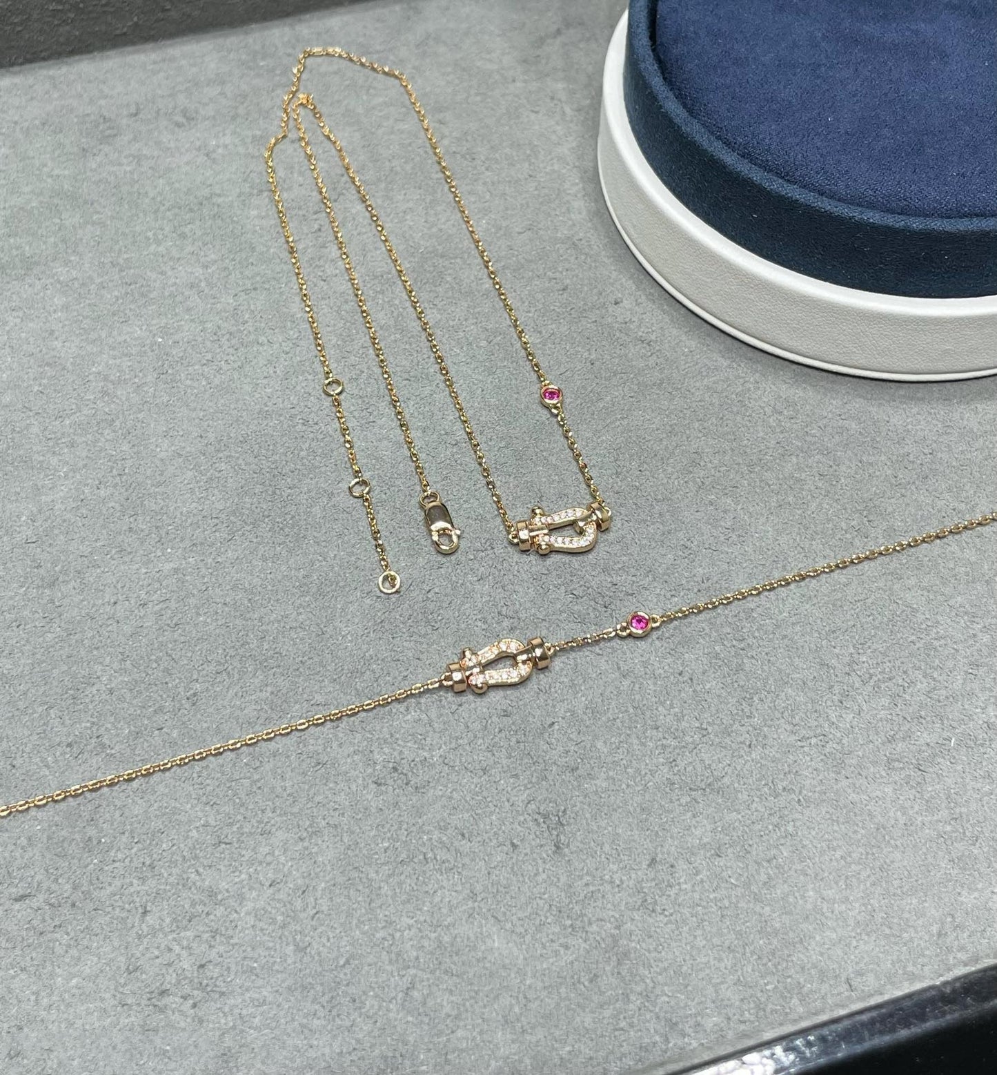[BLUE TEARS]FORCE 10 DIAMOND PINK GOLD NECKLACE