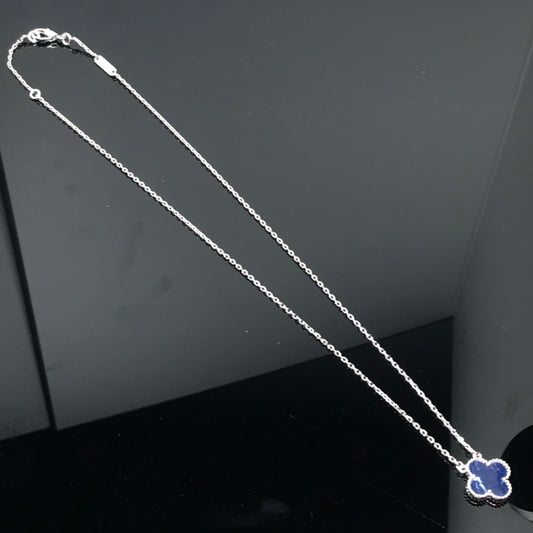 [BLUE TEARS]CLOVER PIETERSITE SILVER LONG NECKLACE