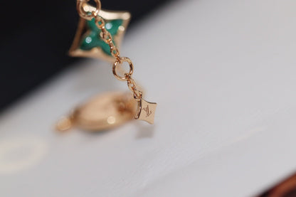 [BLUE TEARS]STAR AND SUN 4 MOTIF PINK GOLD MALACHITE BRACELET
