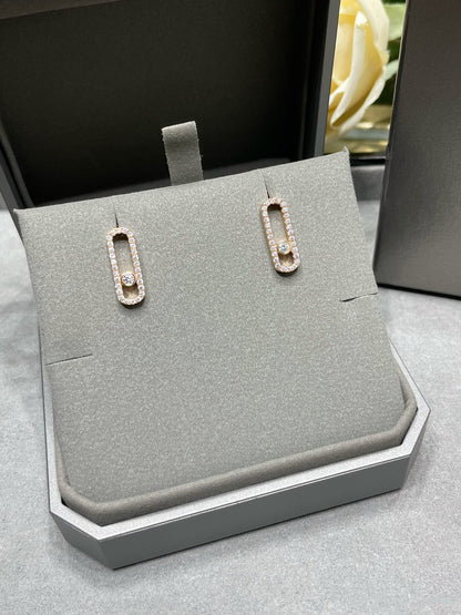 [Blue Tears Jewelry]MOVE UNO STUD DIAMOND PAVED EARRINGS