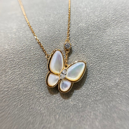 [BLUE TEARS]BUTTERFLY MOP DIAMOND NECKLACE