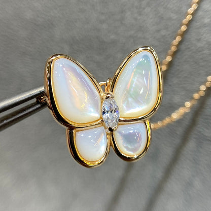 [BLUE TEARS]BUTTERFLY MOP DIAMOND NECKLACE