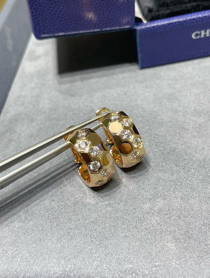 [BLUE TEARS]BEE LOVE DIAMOND HOOP EARRINGS