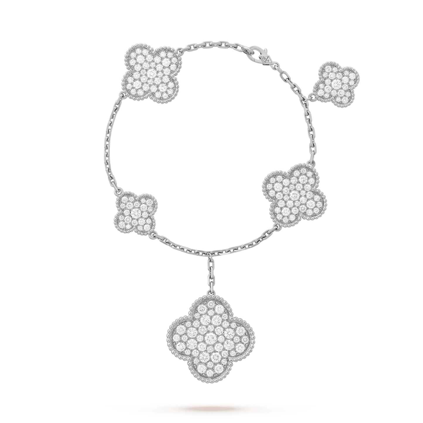 [BLUE TEARS]CLOVER 6 MOTIFS SILVER DIAMOND BRACELET